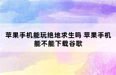 苹果手机能玩绝地求生吗 苹果手机能不能下载谷歌